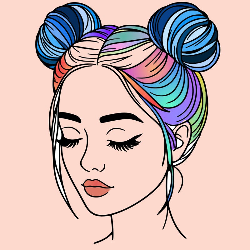 woman with hair buns