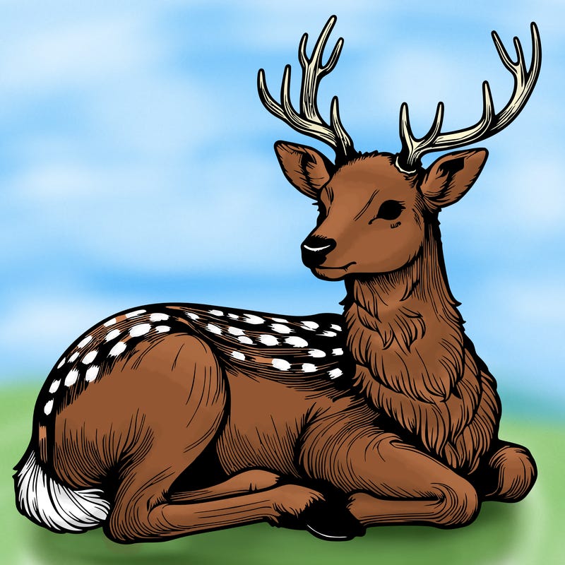 realistic deer with antlers