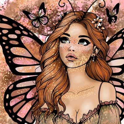 butterfly fairy realistic girl