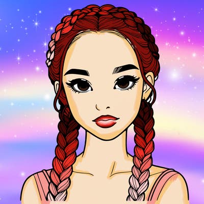 realistic girl with braids