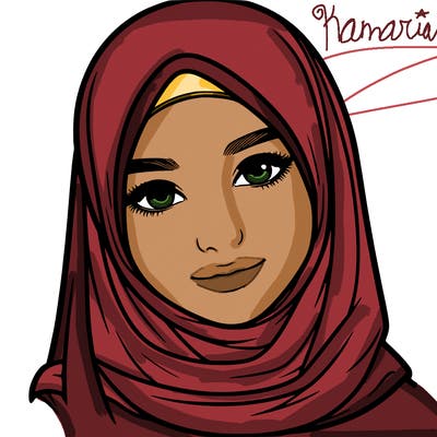 realistic girl with hijap