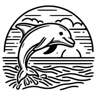dolphin in a sunset