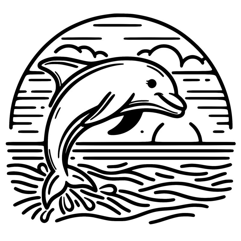 dolphin in a sunset