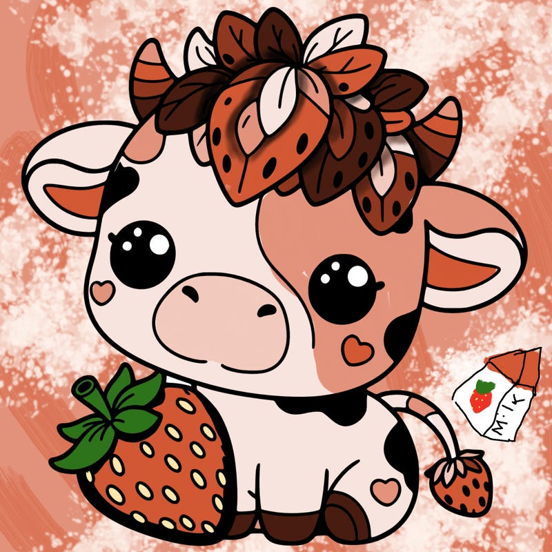 cute strawberry cow