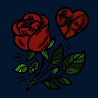 rose and heart