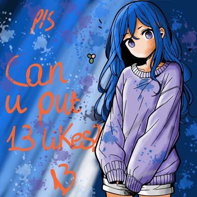 manga teen girl  in a sweater and baggy pants