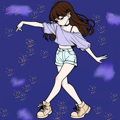 realistic girl danceing