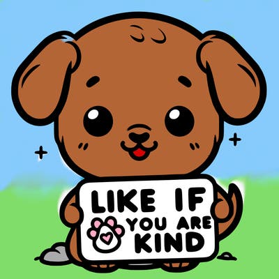 make a sign that says like if you are kind with a cute little dog