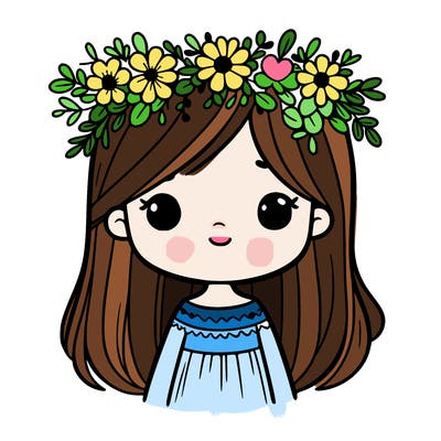 girl with flowers crown
