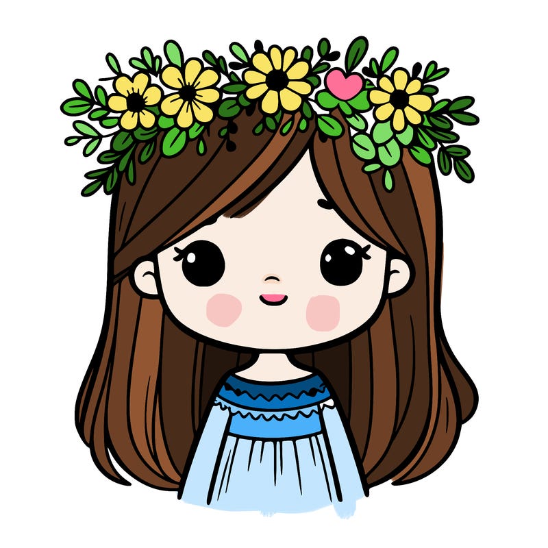girl with flowers crown