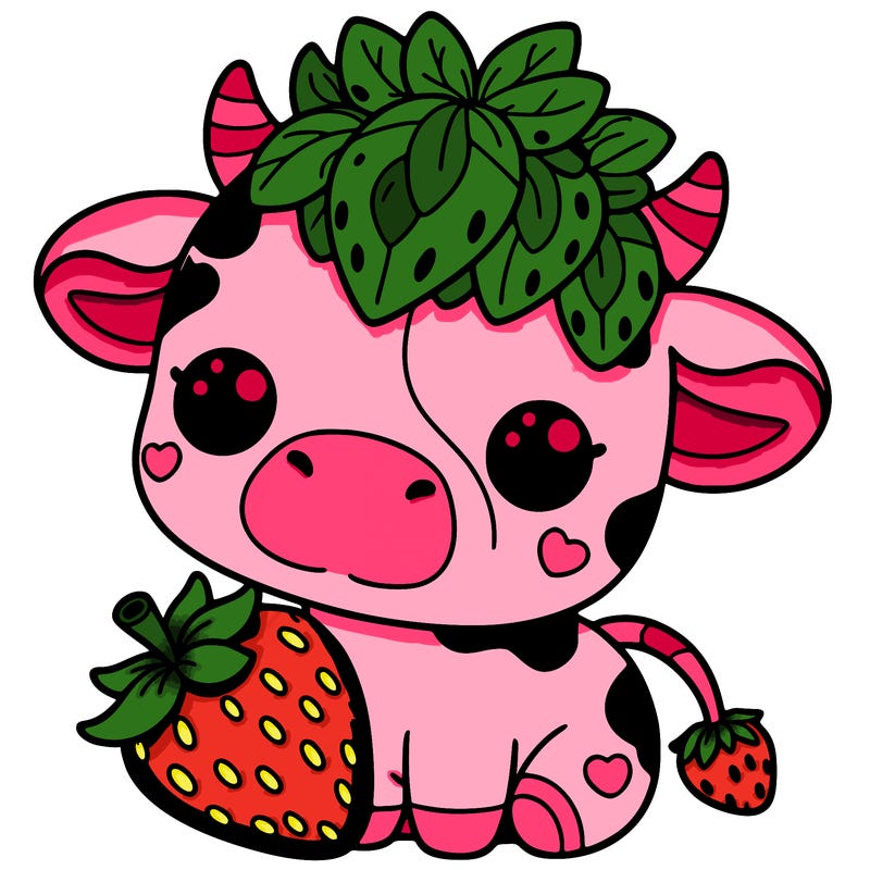 cute strawberry cow