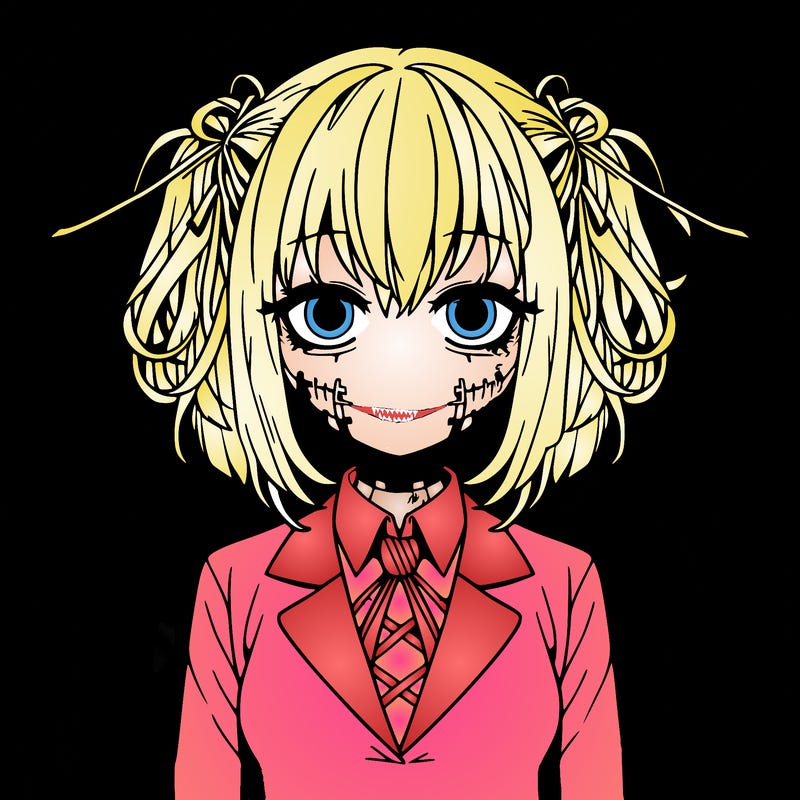 anime creepy adult woman with wings