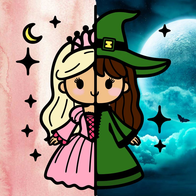 split princess and witch
