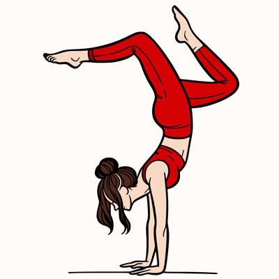 a woman doing a handstand