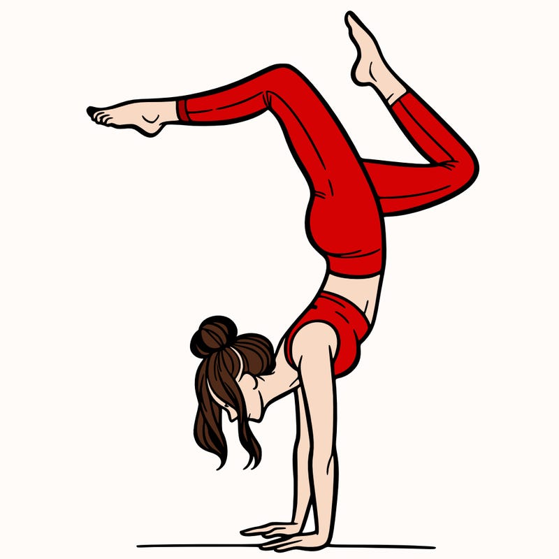 a woman doing a handstand