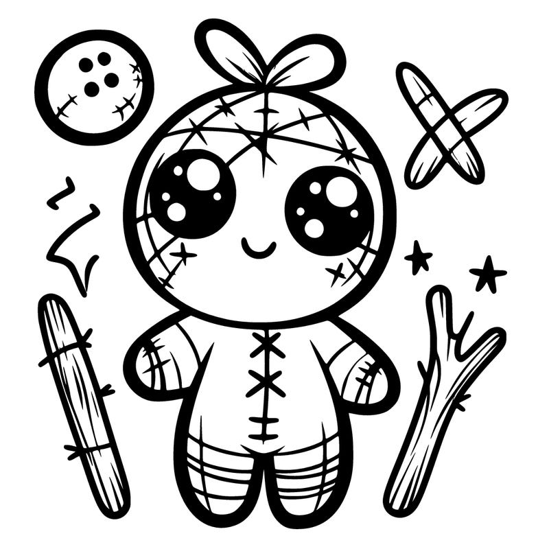 spooky cute voodoo doll