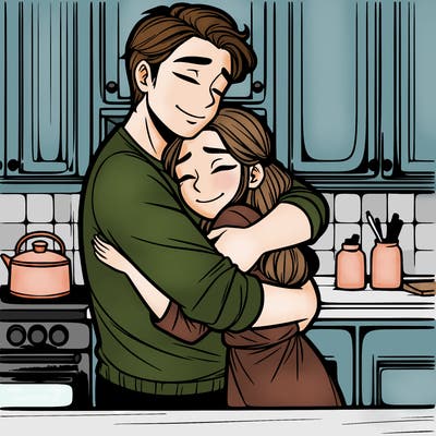 a man hugging a girl