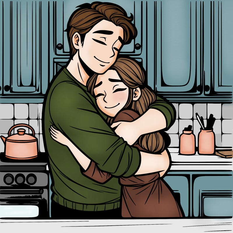 a man hugging a girl