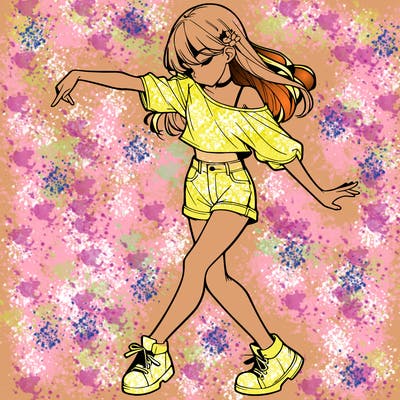 realistic girl danceing