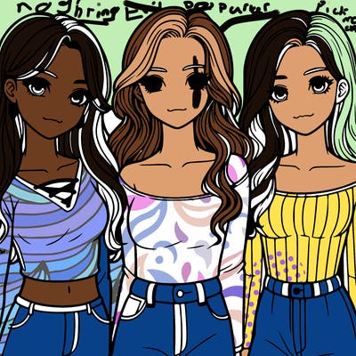 a group of realistic girls