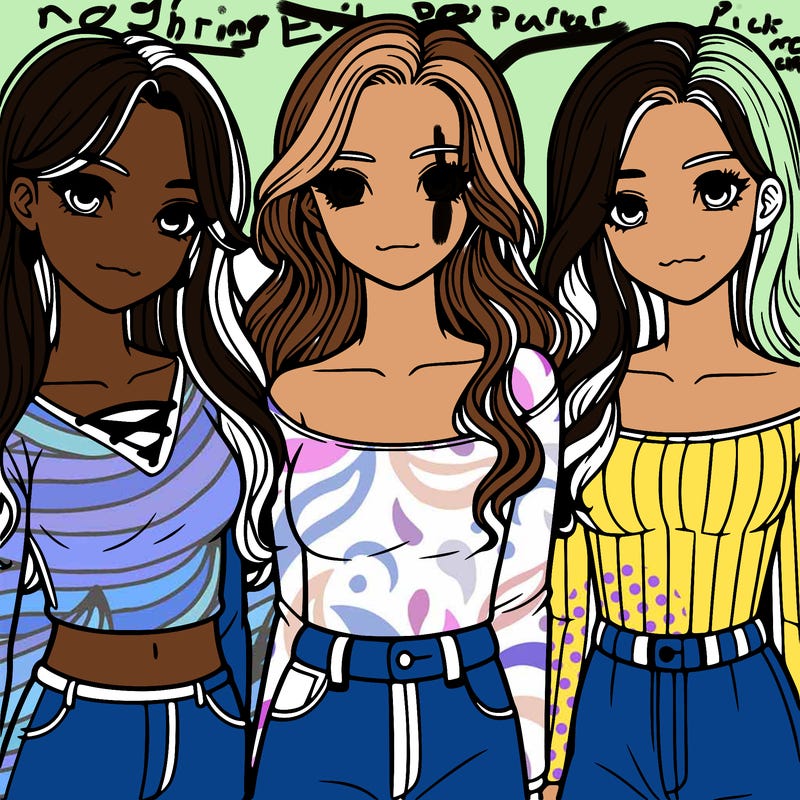 a group of realistic girls