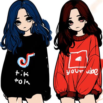 realistic girl with baggy sweater