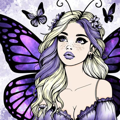 butterfly fairy realistic girl