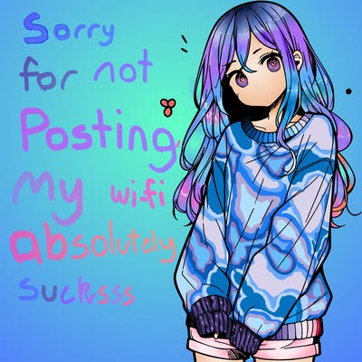 manga teen girl  in a sweater and baggy pants