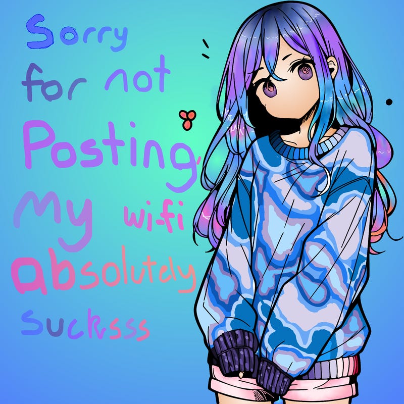 manga teen girl  in a sweater and baggy pants