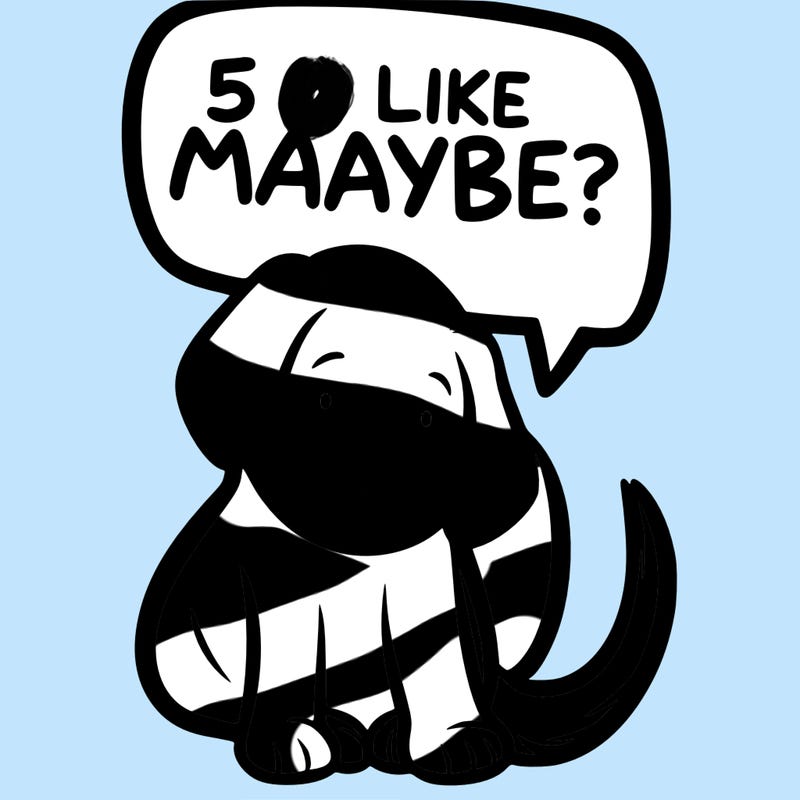 a puppy that says 5 like maybe