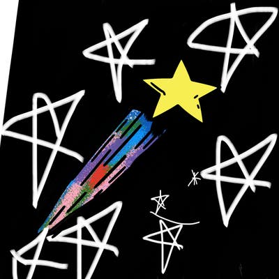 a shooting star in the sky