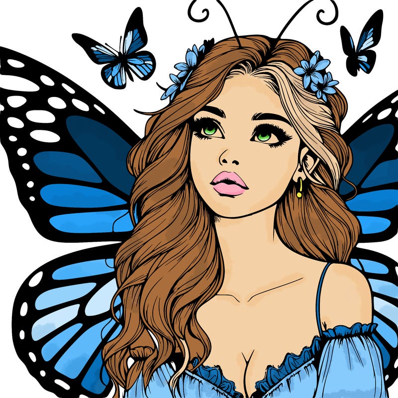 butterfly fairy realistic girl