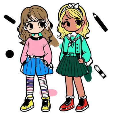 two girls standing next to each other