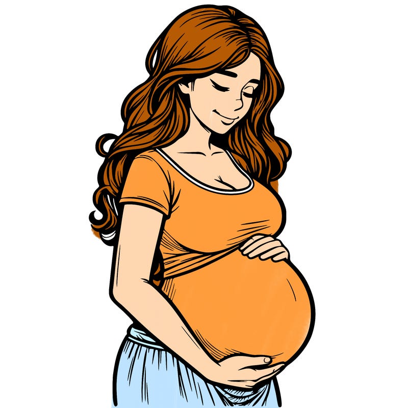 woman heavily pregnant realistic