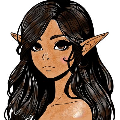 elf girl realistic dark fantasy