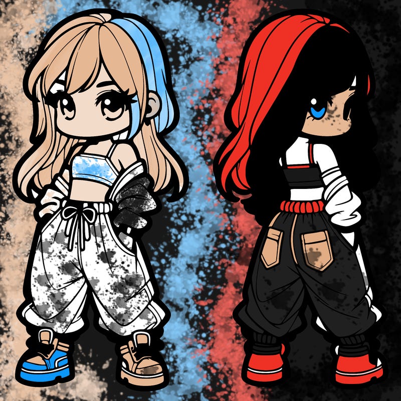 girl in crop top and baggy pants