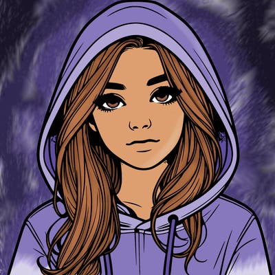 realistic girl with a hoodie