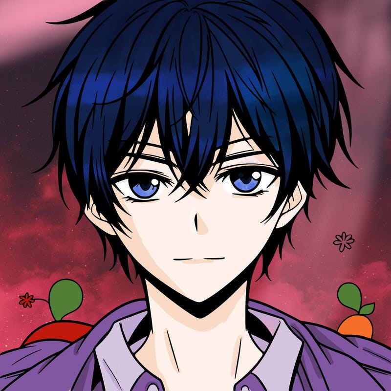 anima boy with handsome face