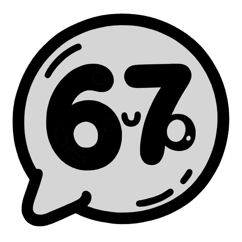 bubble that says 67