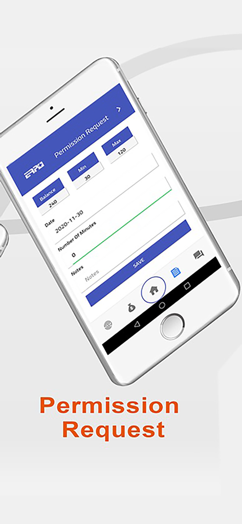 HR ERP+ - Permission request screen on the HR ERP plus mobile application