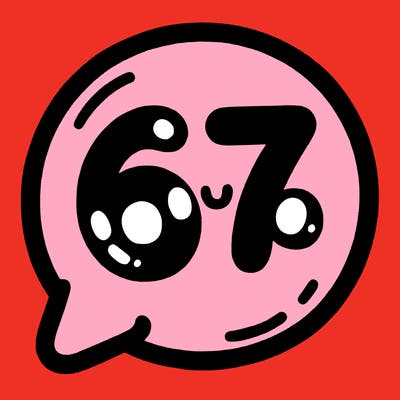 bubble that says 67