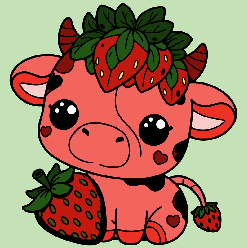 cute strawberry cow