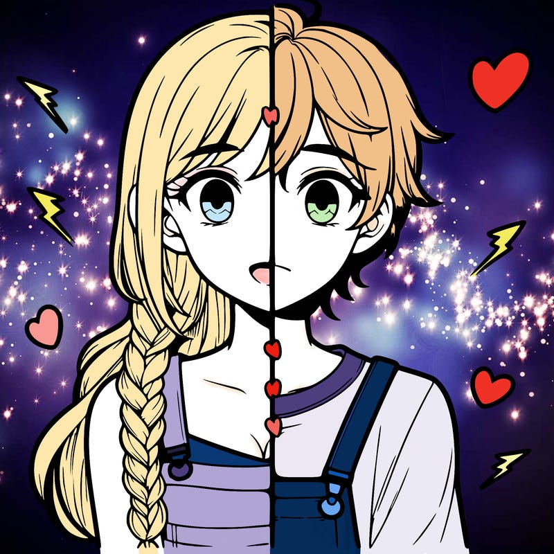 realistic girl boy split