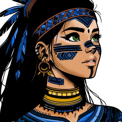 realistic tribal manga woman