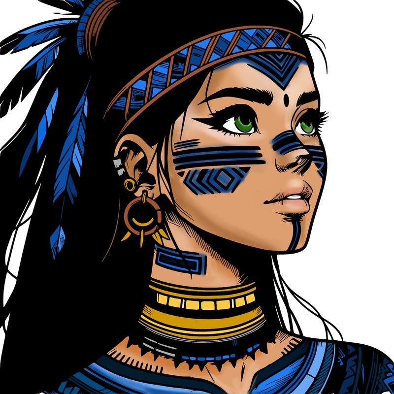 realistic tribal manga woman