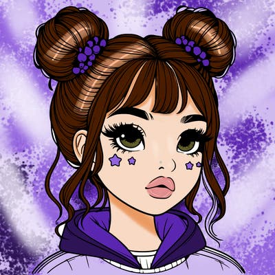 realistic girl with space buns