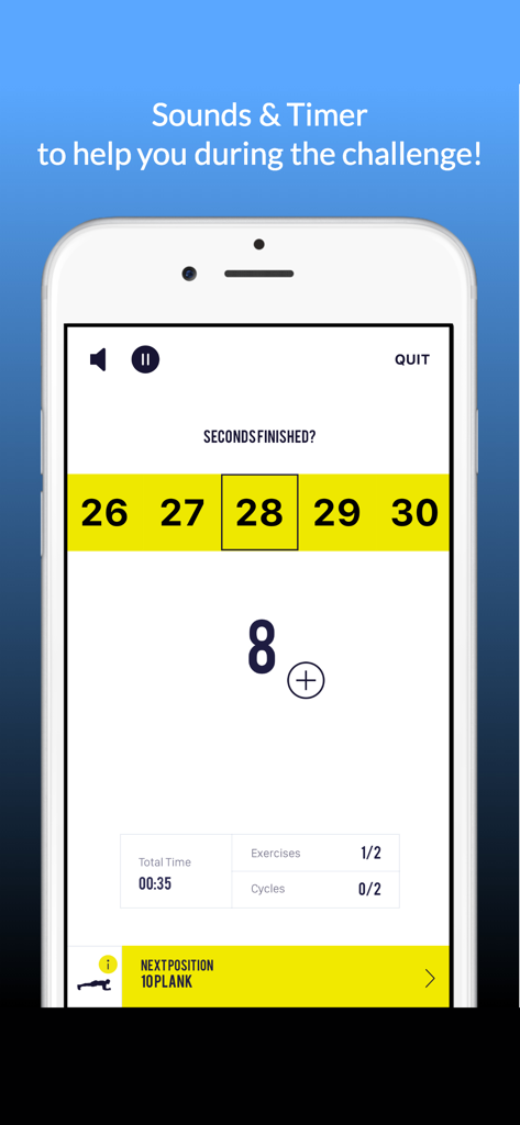 Plank - 30 Days of Challenge - プランク 30日チャレンジフィットネスアプリのタイマーとカウントダウン画面