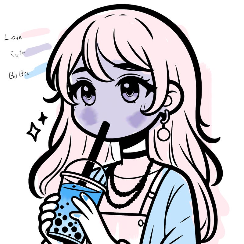 teenage girl drinking boba