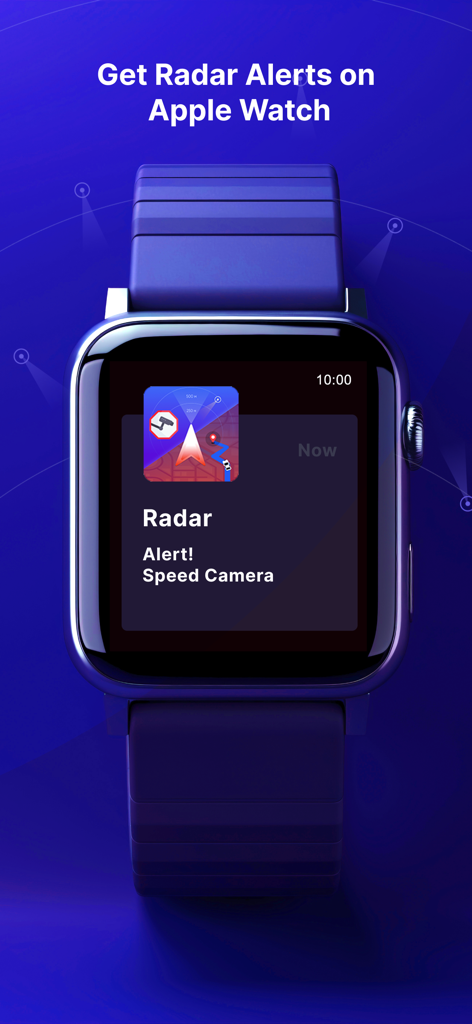 Notificação de alerta de radar de câmera de velocidade em um Apple Watch