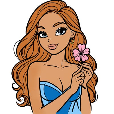 beautiful woman  carrying a clover